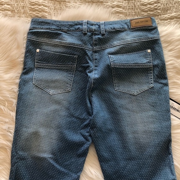 Paz Torras Micro Dot Blue Skinny Jeans 10 - Picture 6 of 7